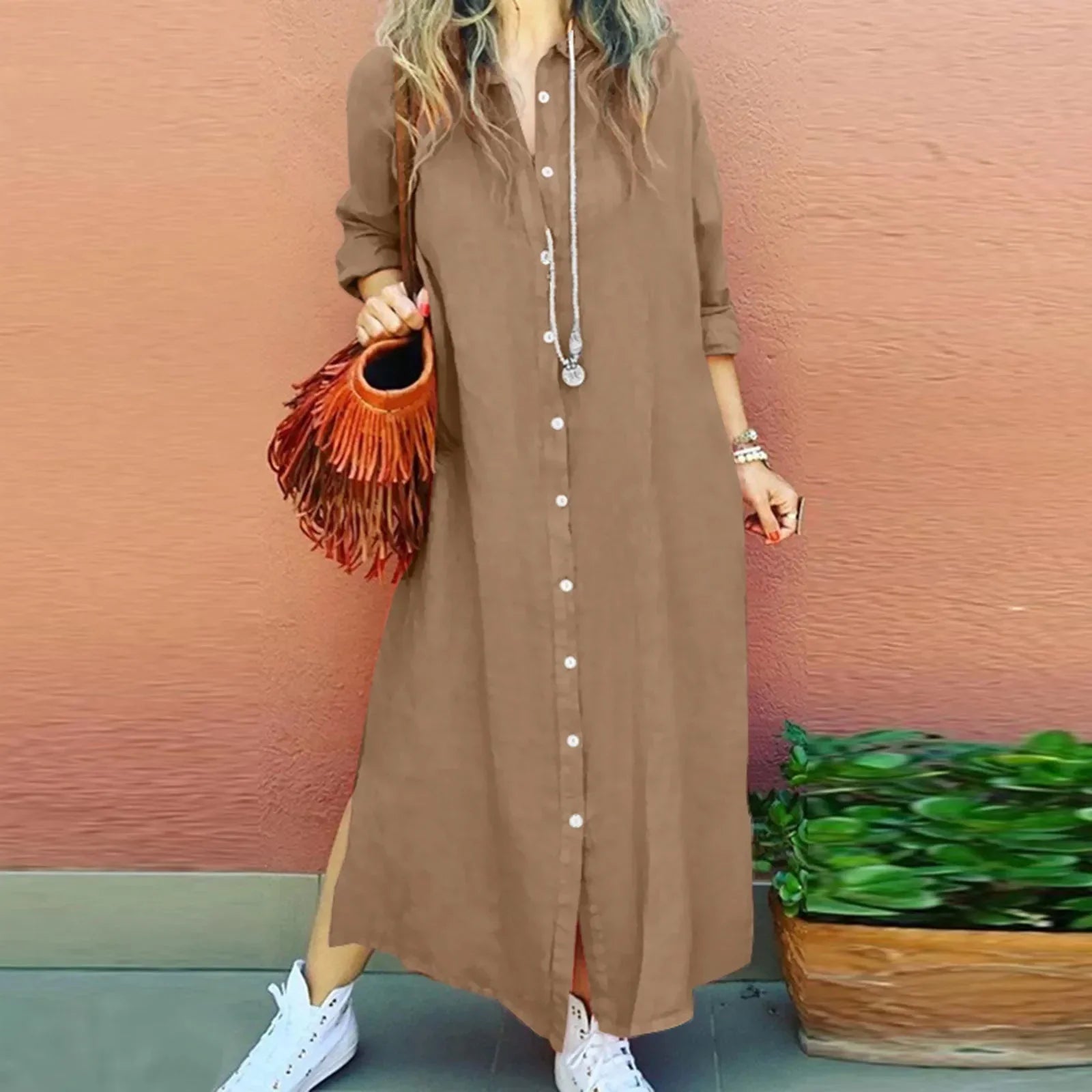 Long Summer Shirt Dress